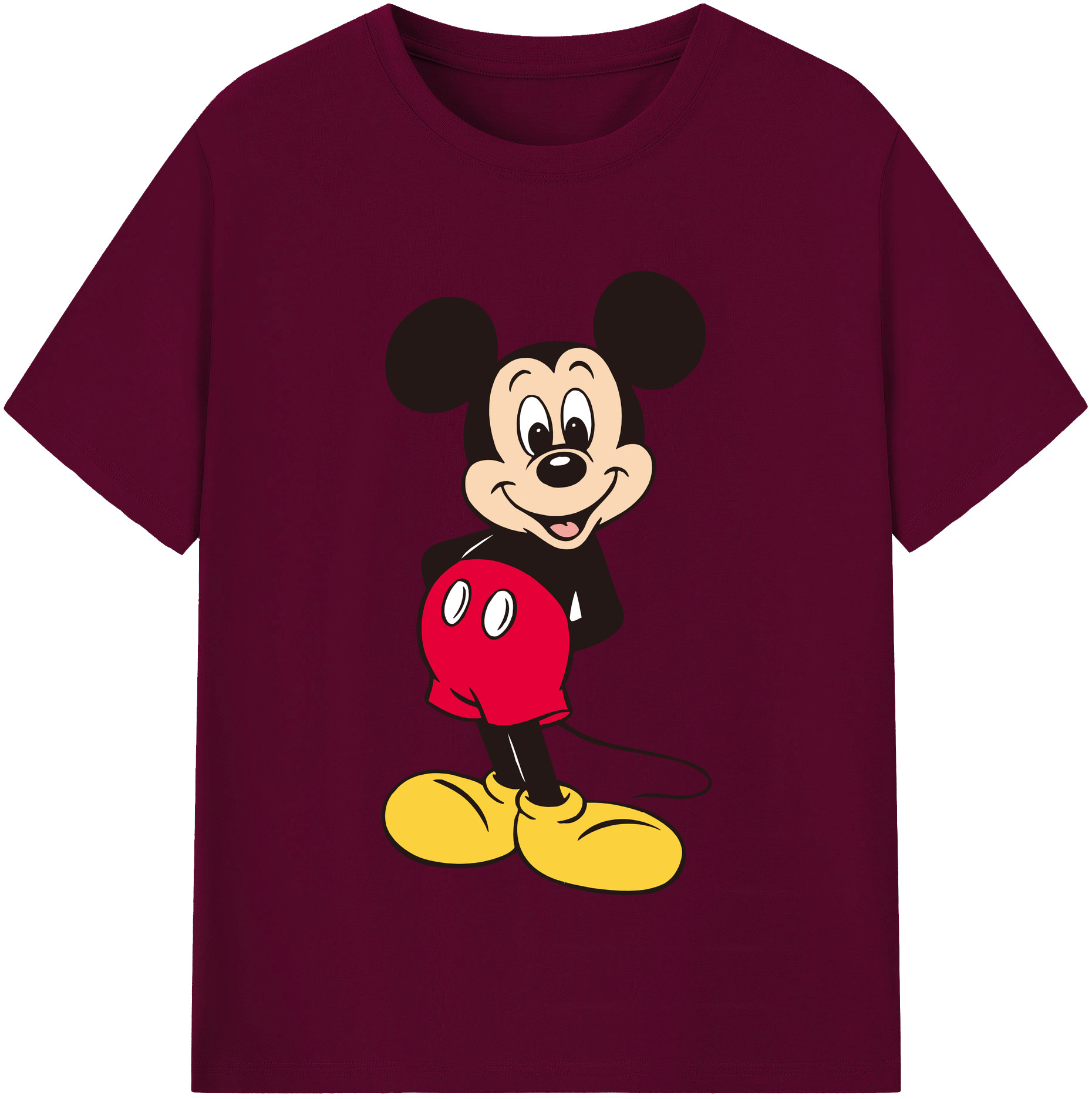 （画像用） ミッキーマウス Mickey Mouse レディースカジュアルプリントTシャツ（綿100％）